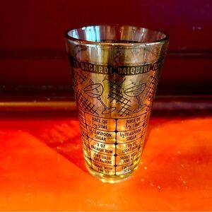 Vintage Federal Glass Cocktail Drink Mixer and Recipe Glass